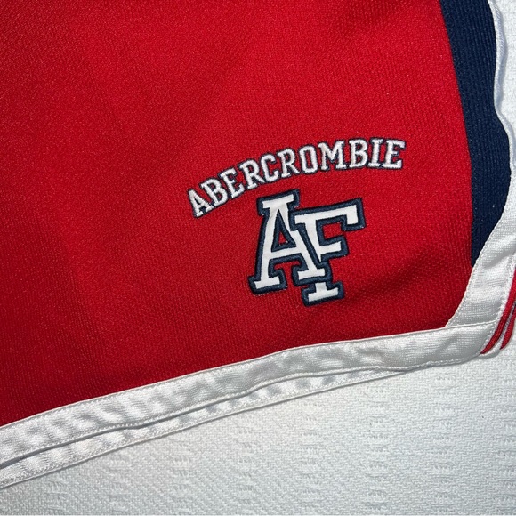 Abercrombie and Fitch Gym Shorts Men’s L Basketball Red Vintage 90s Baggy - Picture 4 of 10